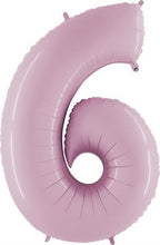 Load image into Gallery viewer, 102 cm Italian Folium Number 6 balloon in Pink by Balloon Stern in Geneva Switzerland