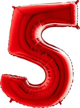 Load image into Gallery viewer, 102 cm Italian Folium Number 5 balloon in red by Balloon Stern in Geneva Switzerland