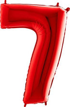 Load image into Gallery viewer, 102 cm Italian Folium Number 7 balloon in red by Balloon Stern in Geneva Switzerland