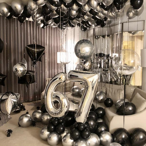 Helium Birthday balloons black