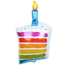 Load image into Gallery viewer, Large cake slice balloon with candle