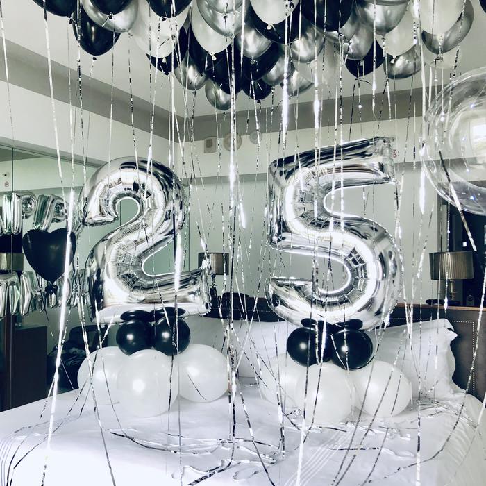 Helium Birthday balloons silver